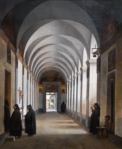 Monaci nel Chiostro della Chiesa di Gesù e Maria, Roma da Francois Marius Granet